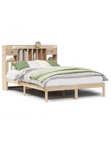 Letto Libreria senza Materasso 160x200 cm in Legno di Pino