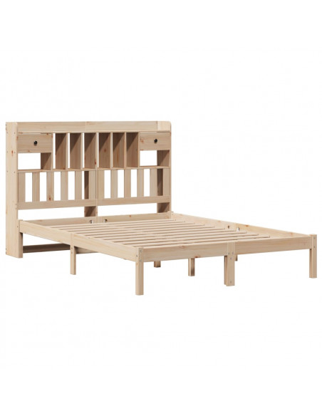 Letto Libreria senza Materasso 160x200 cm in Legno di Pino