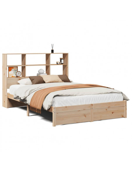 Letto Libreria senza Materasso 140x200 cm in Legno di Pino
