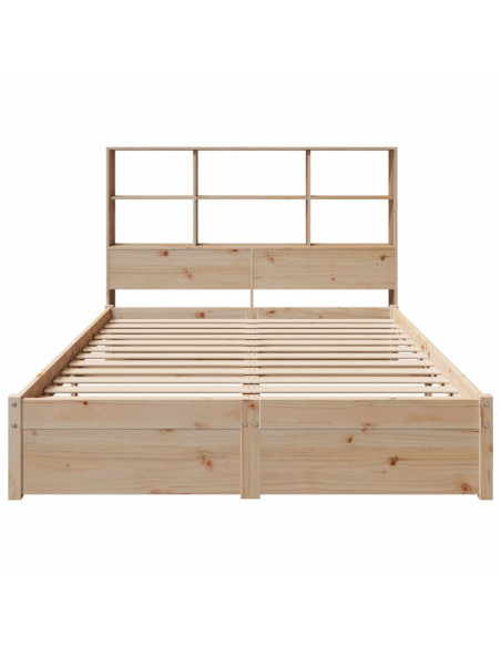 Letto Libreria senza Materasso 140x200 cm in Legno di Pino