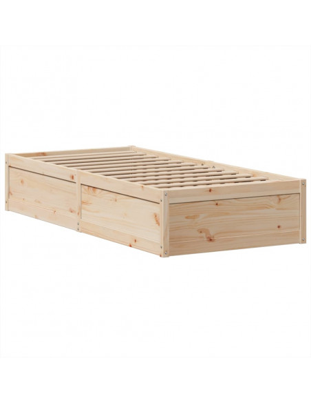 Giroletto senza Materasso 90x200 cm in Legno Massello di Pino