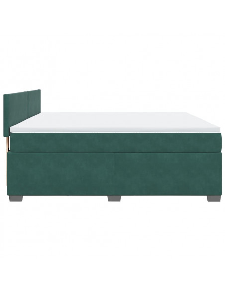 Giroletto a Molle con Materasso Verde Scuro 180x200 cm Velluto