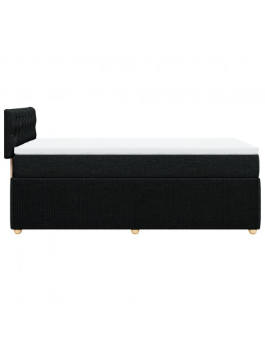 Giroletto a Molle con Materasso Nero 90x200 cm in Tessuto