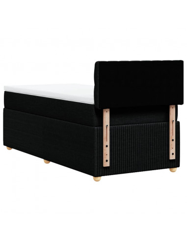 Giroletto a Molle con Materasso Nero 90x200 cm in Tessuto