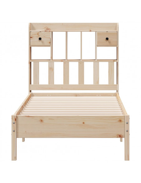 Letto Libreria senza Materasso 100x200 cm in Legno di Pino