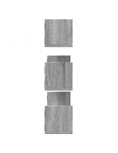 Mensole a Parete 3pz Grigio Sonoma 80x18x18 cm in Truciolato