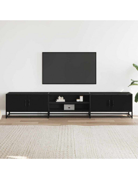 Mobile Porta TV Nero 210x35x41 cm in Truciolato