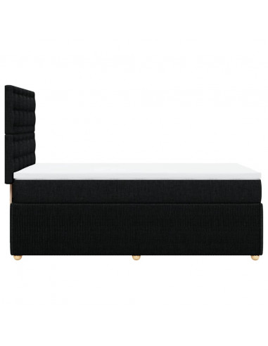 Giroletto a Molle con Materasso Nero 90x200 cm in Tessuto