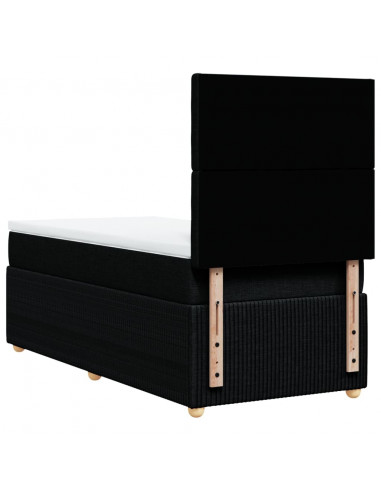 Giroletto a Molle con Materasso Nero 90x200 cm in Tessuto