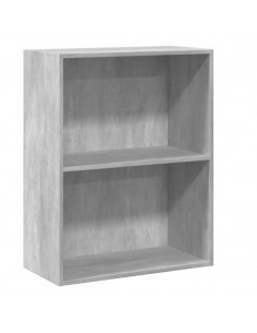 Libreria 2 Ripiani Grigio Cemento 60x30x76,5 Legno Multistrato 2