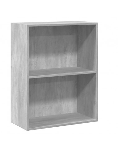 Libreria 2 Ripiani Grigio Cemento 60x30x76,5 Legno Multistrato