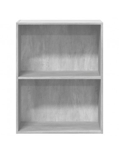 Libreria 2 Ripiani Grigio Cemento 60x30x76,5 Legno Multistrato
