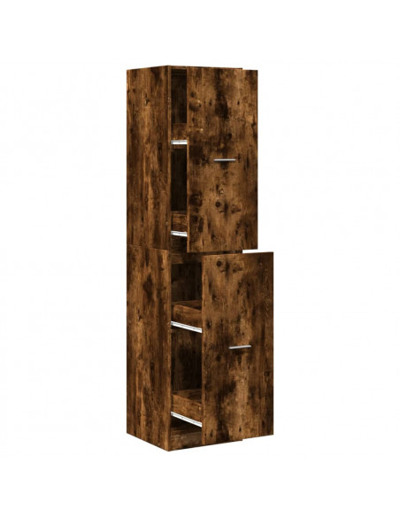 Armadietto da Farmacia Rovere Fumo 40x41x174,5 cm in Truciolato