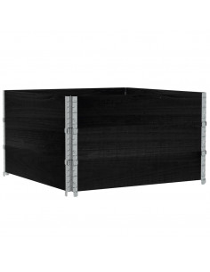 Paretali per Pallet 3 pz Neri 100x100cm Legno Massello di Pino 2