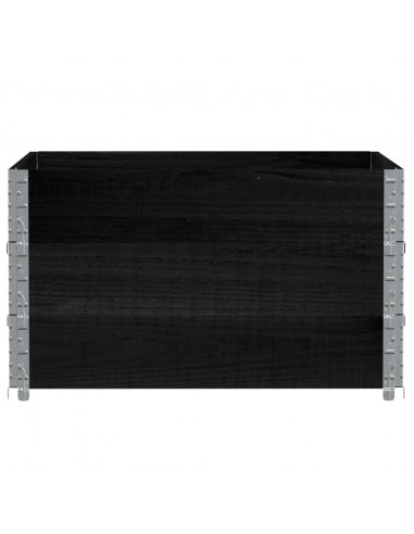 Paretali per Pallet 3 pz Neri 100x100cm Legno Massello di Pino