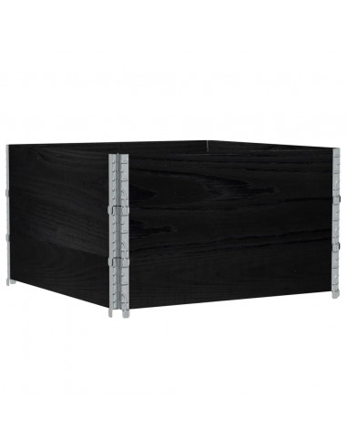 Paretali per Pallet 3 pz Neri 100x100cm Legno Massello di Pino