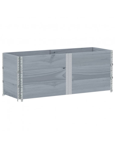 Paretali per Pallet 3pz Grigi 150x50cm Legno Massello di Pino