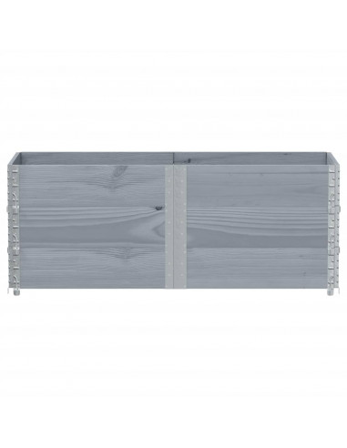 Paretali per Pallet 3pz Grigi 150x50cm Legno Massello di Pino