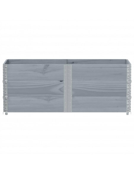 Paretali per Pallet 3pz Grigi 150x50cm Legno Massello di Pino
