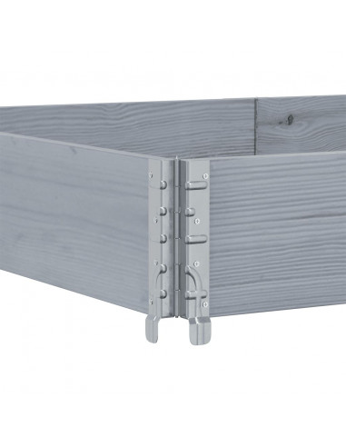 Paretali per Pallet 3pz Grigi 150x50cm Legno Massello di Pino