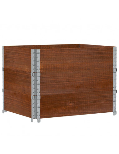 Paretali per Pallet 3pz Marroni 80x60cm Legno Massello di Pino