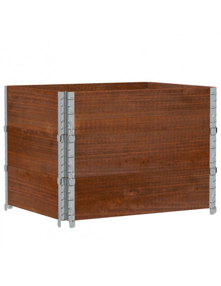 Paretali per Pallet 3pz Marroni 80x60cm Legno Massello di Pino
