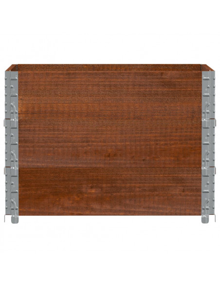 Paretali per Pallet 3pz Marroni 80x60cm Legno Massello di Pino