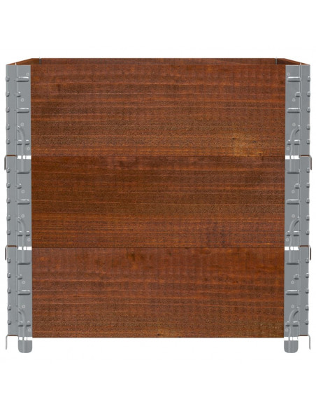 Paretali per Pallet 3pz Marroni 80x60cm Legno Massello di Pino