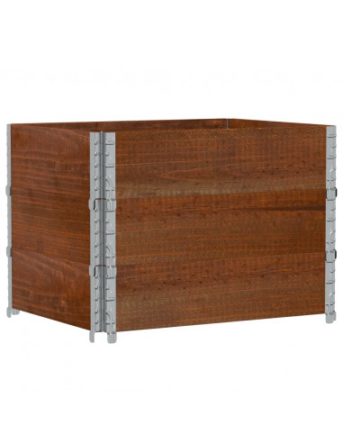 Paretali per Pallet 3pz Marroni 80x60cm Legno Massello di Pino