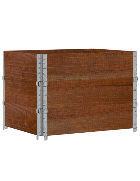 Paretali per Pallet 3pz Marroni 80x60cm Legno Massello di Pino