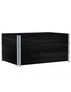 Paretali per Pallet 3 pz Neri 120x80cm Legno Massello di Pino 2