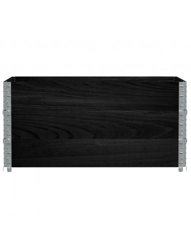 Paretali per Pallet 3 pz Neri 120x80cm Legno Massello di Pino