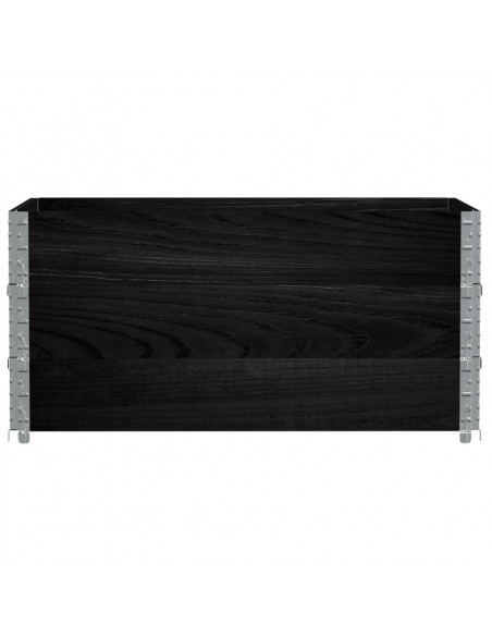 Paretali per Pallet 3 pz Neri 120x80cm Legno Massello di Pino