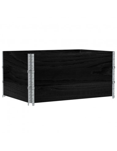 Paretali per Pallet 3 pz Neri 120x80cm Legno Massello di Pino