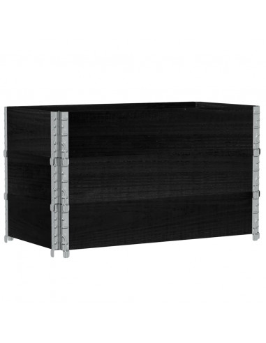 Paretali per Pallet 3 pz Neri 100x50cm Legno Massello di Pino