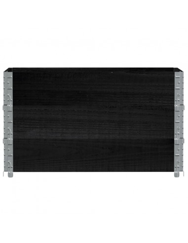 Paretali per Pallet 3 pz Neri 100x50cm Legno Massello di Pino