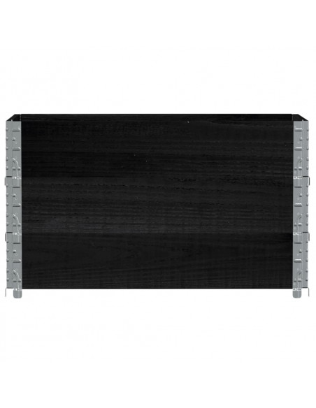 Paretali per Pallet 3 pz Neri 100x50cm Legno Massello di Pino