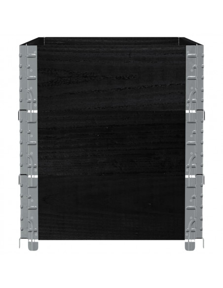 Paretali per Pallet 3 pz Neri 100x50cm Legno Massello di Pino