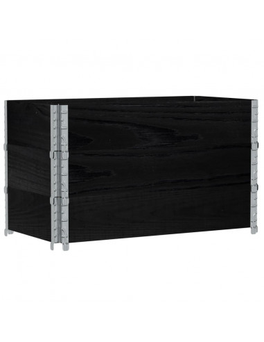 Paretali per Pallet 3 pz Neri 100x50cm Legno Massello di Pino