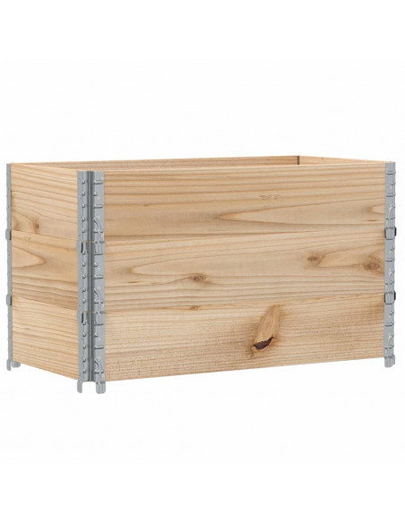 Paretali per Pallet 3 pz 100x50 cm in Legno Massello di Pino