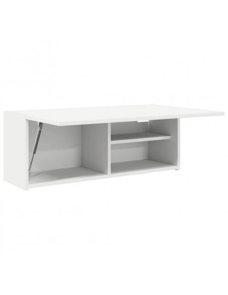 Mobile da Bagno a Parete Bianco 80x25x30cm in Legno Multistrato