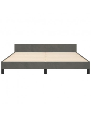 Giroletto con Testiera Grigio Scuro 160x200 cm in Velluto