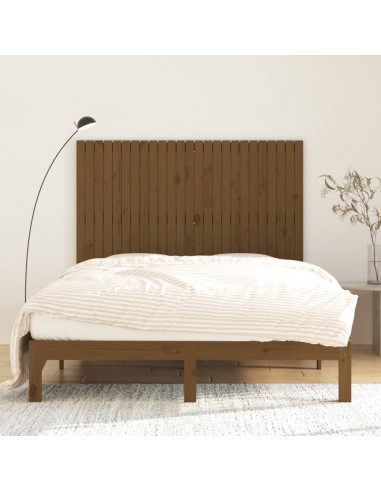 Testiera da Parete Miele 159,5x3x110 cm Legno Massello di Pino