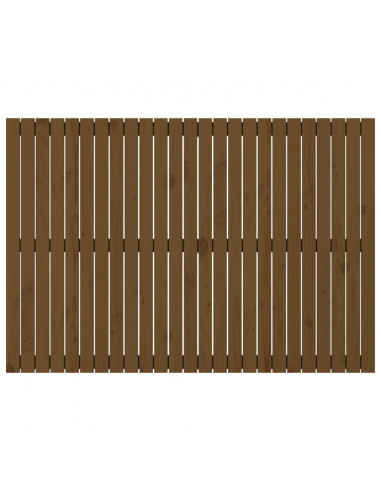 Testiera da Parete Miele 159,5x3x110 cm Legno Massello di Pino