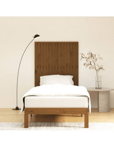 Testiera da Parete Miele 95,5x3x110cm in Legno Massello di Pino