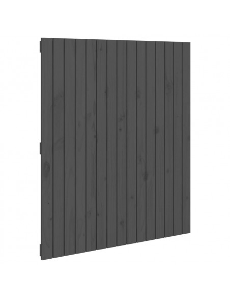 Testiera da Parete Grigia 95,5x3x110 cm Legno Massello di Pino