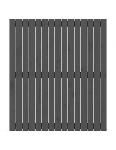 Testiera da Parete Grigia 95,5x3x110 cm Legno Massello di Pino