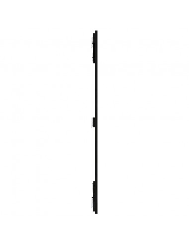 Testiera da Parete Nera 95,5x3x110 cm in Legno Massello di Pino