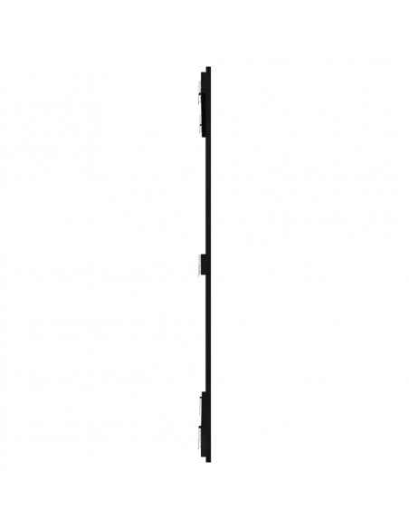 Testiera da Parete Nera 95,5x3x110 cm in Legno Massello di Pino