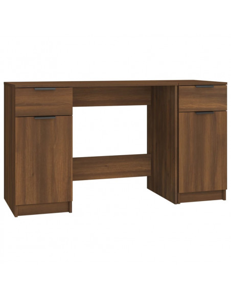 Scrivania con Mobile Laterale Rovere Marrone Legno Multistrato